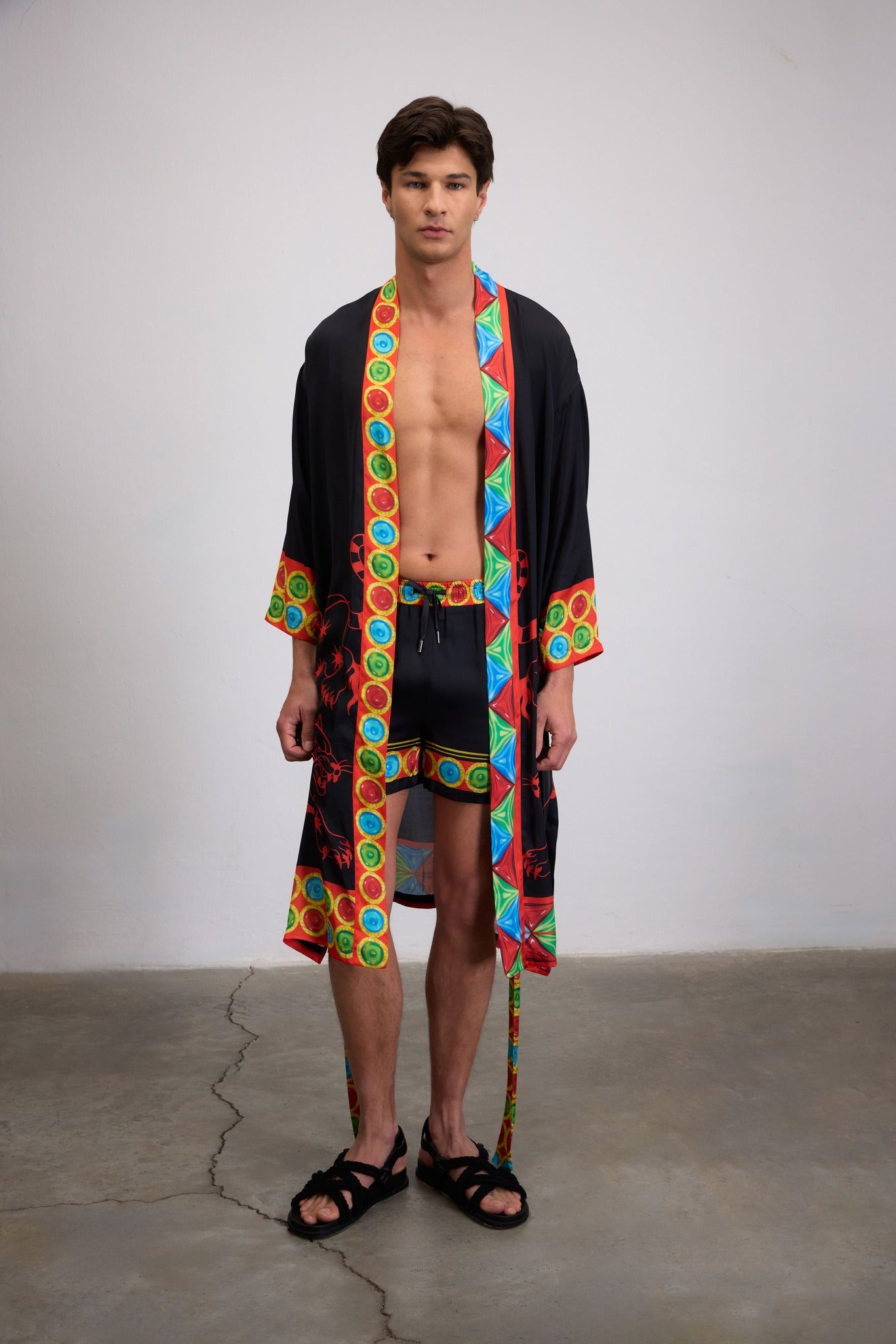 BAEKHO PATTERN PRINTED LONG CAFTAN