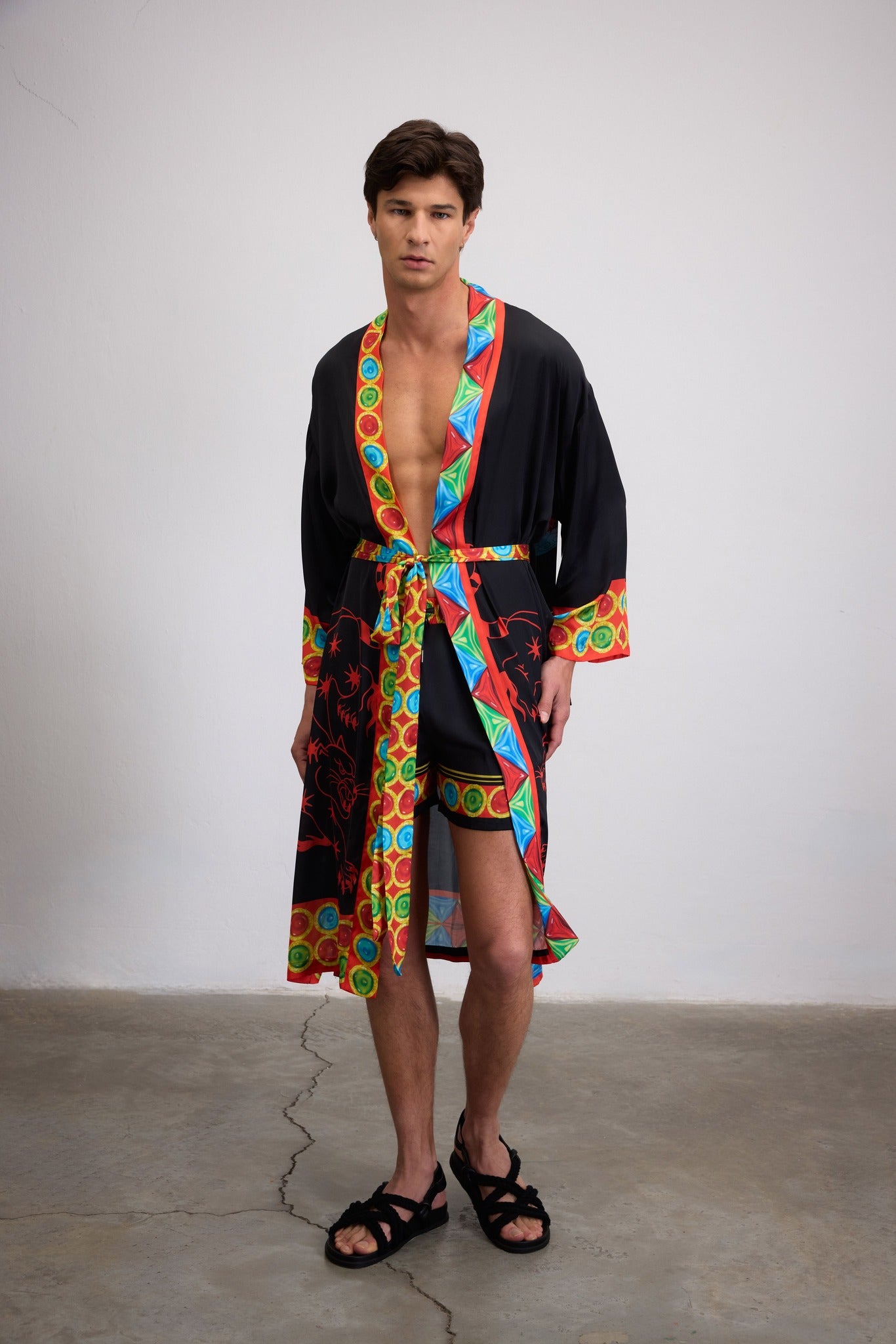 BAEKHO PATTERN PRINTED LONG CAFTAN