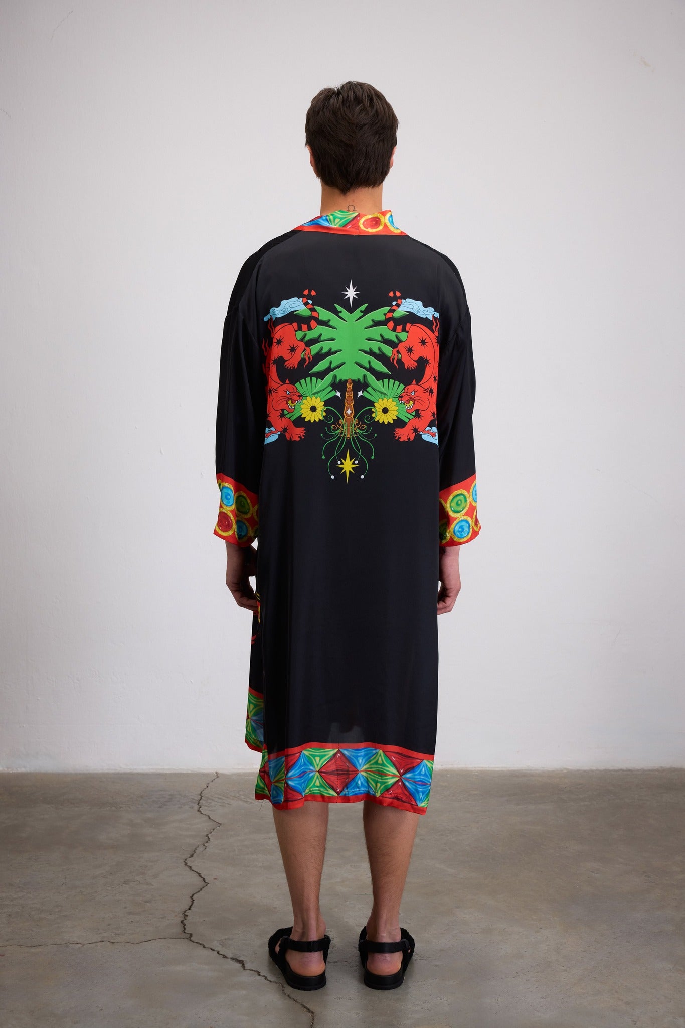 BAEKHO PATTERN PRINTED LONG CAFTAN