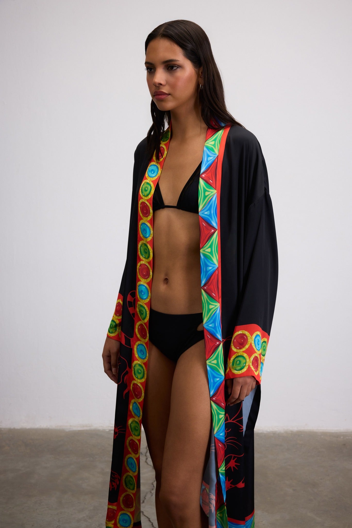 BAEKHO PATTERN PRINTED LONG CAFTAN