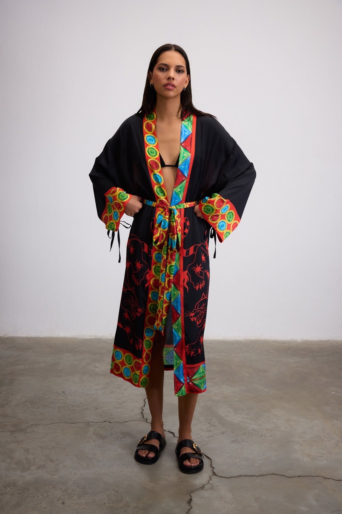 BAEKHO PATTERN PRINTED LONG CAFTAN