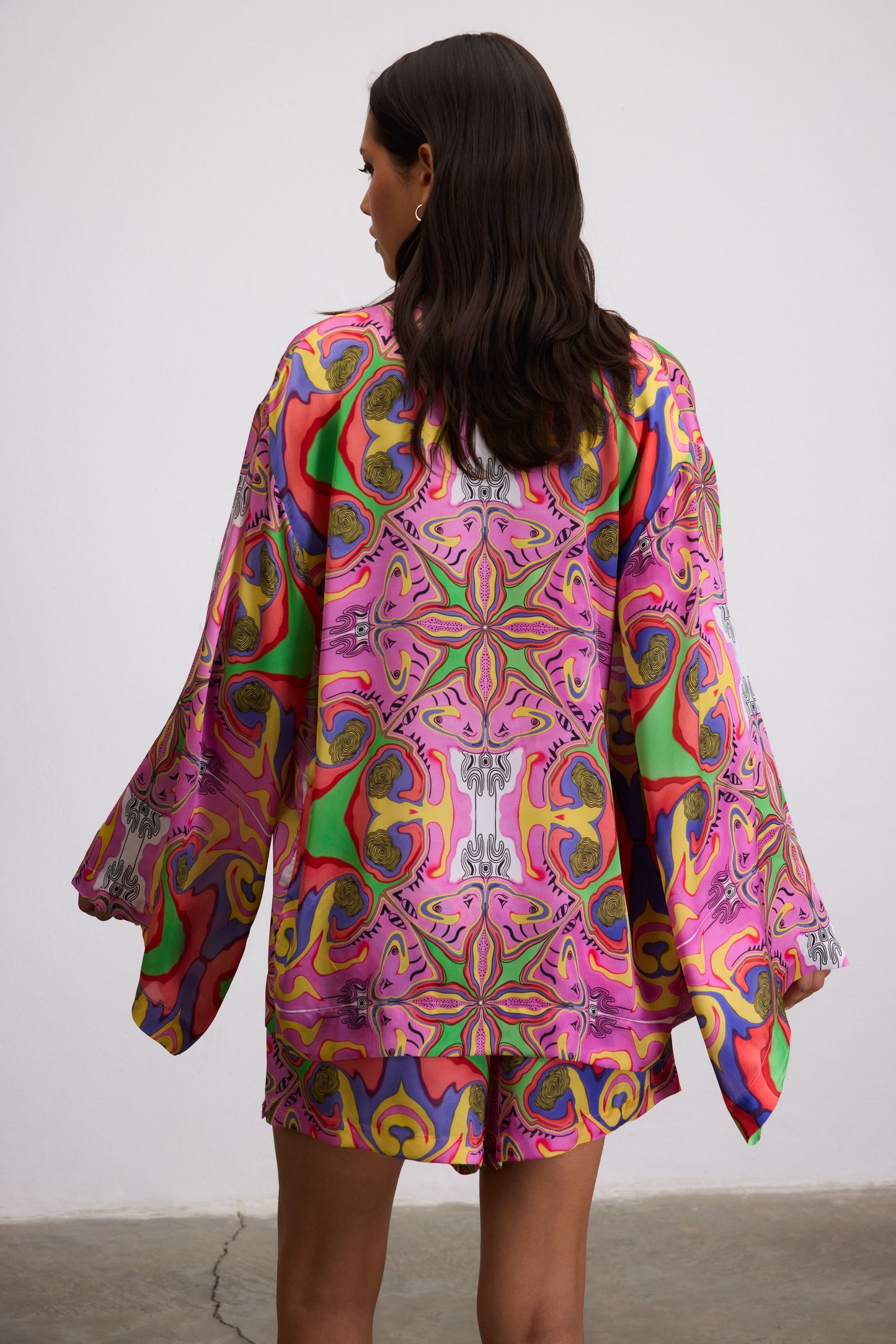 PSYCHEDELIC PRINTED BLUSHWAVE SHORT CAFTAN