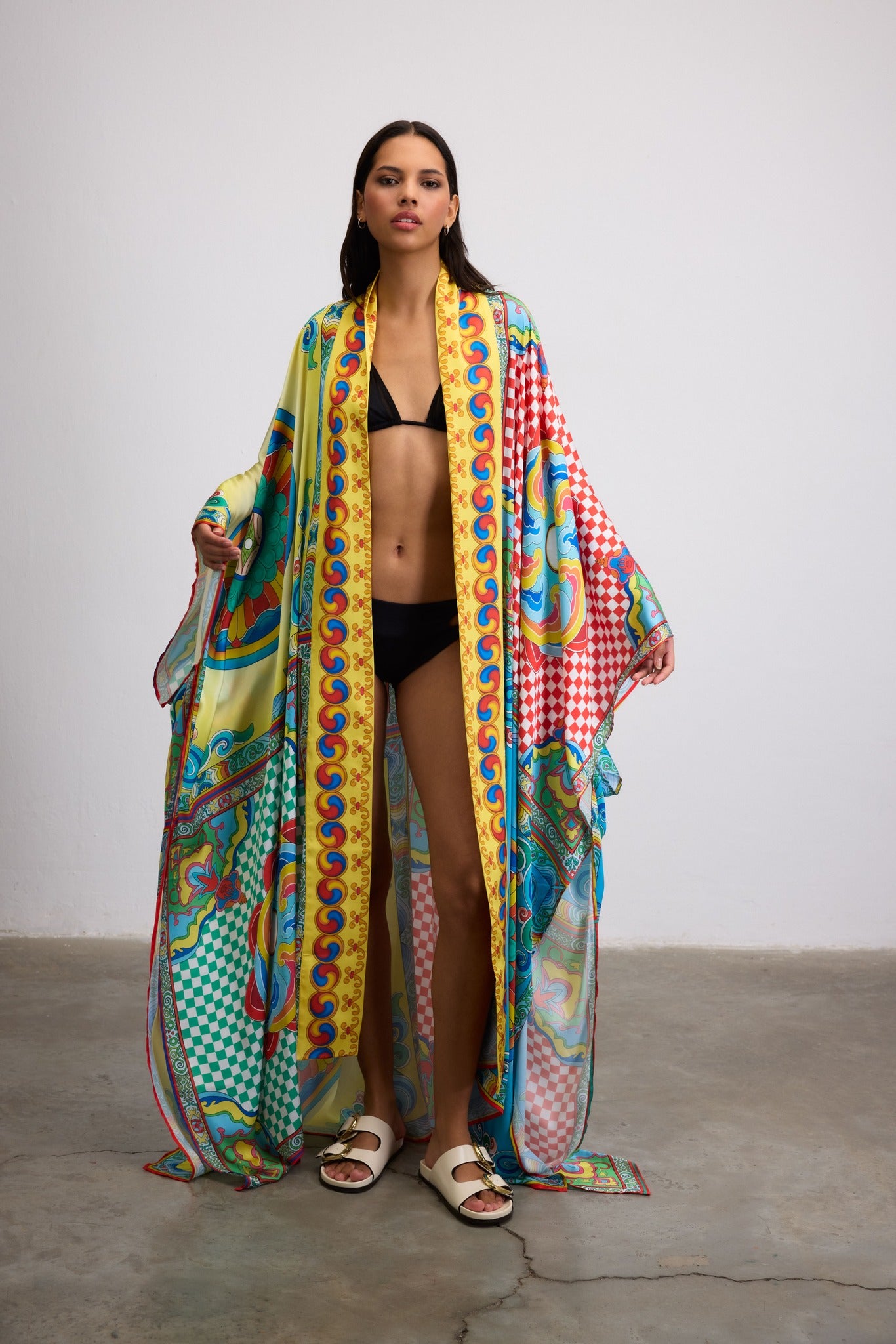 DYNASTY MOTIF PRINTED LONG CAFTAN