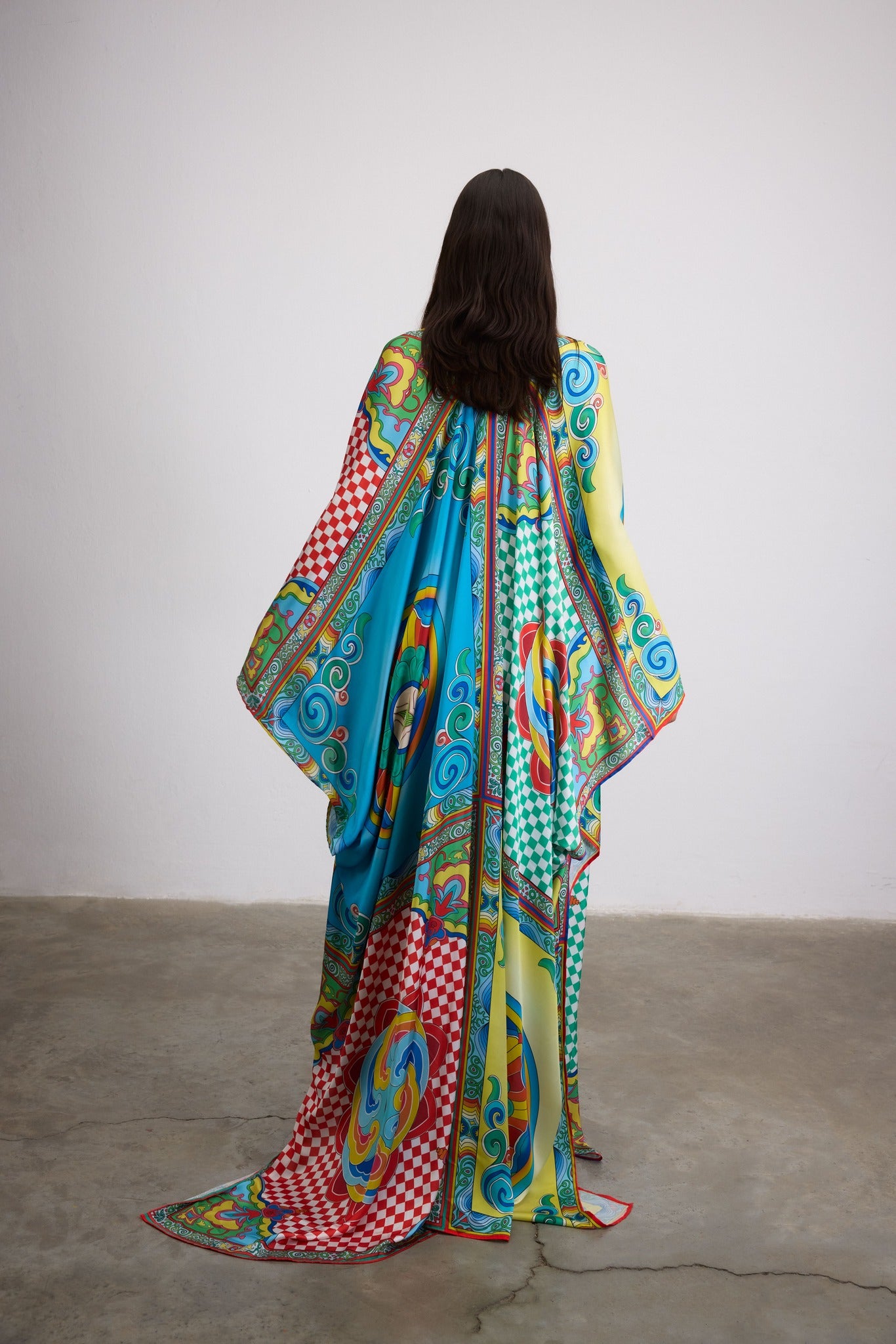 DYNASTY MOTIF PRINTED LONG CAFTAN