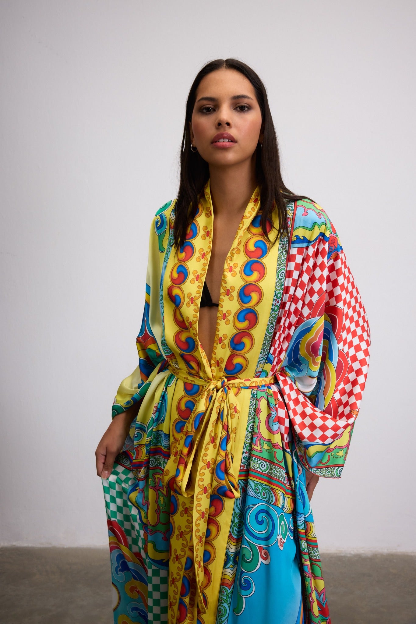 DYNASTY MOTIF PRINTED LONG CAFTAN