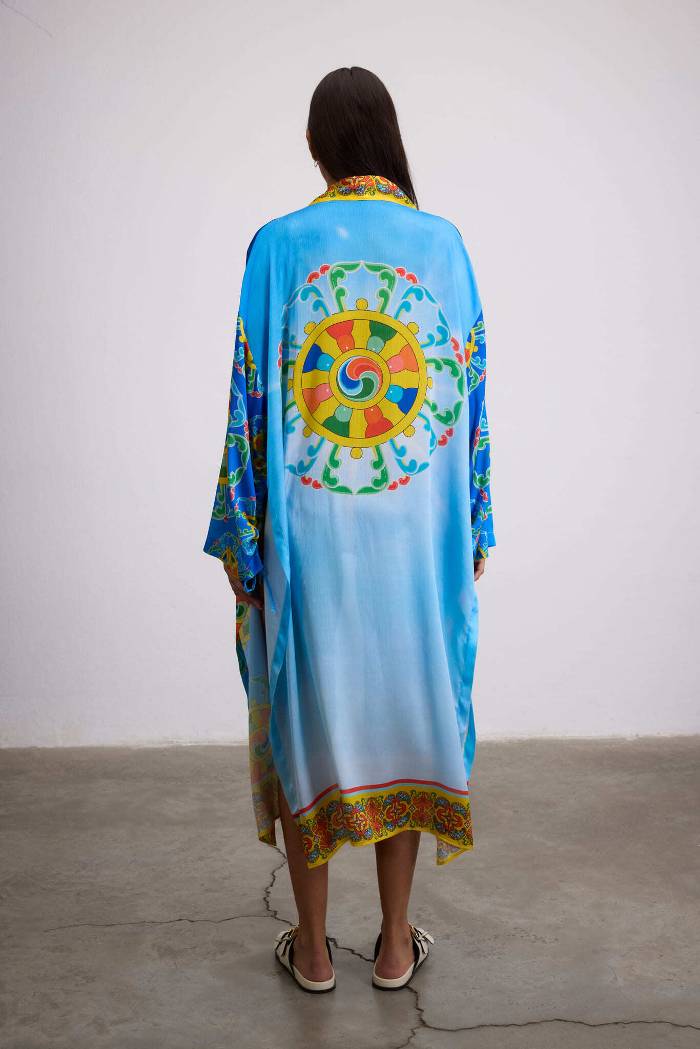 MANDALA PRINT HALO LONG CAFTAN