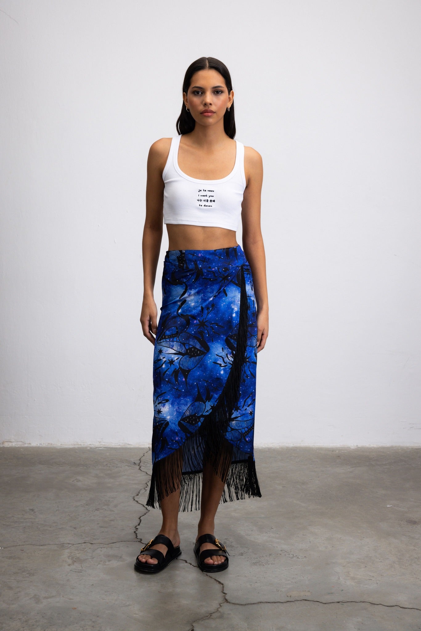 KISSPLODE GALAXY PRINTED WRAP PAREO