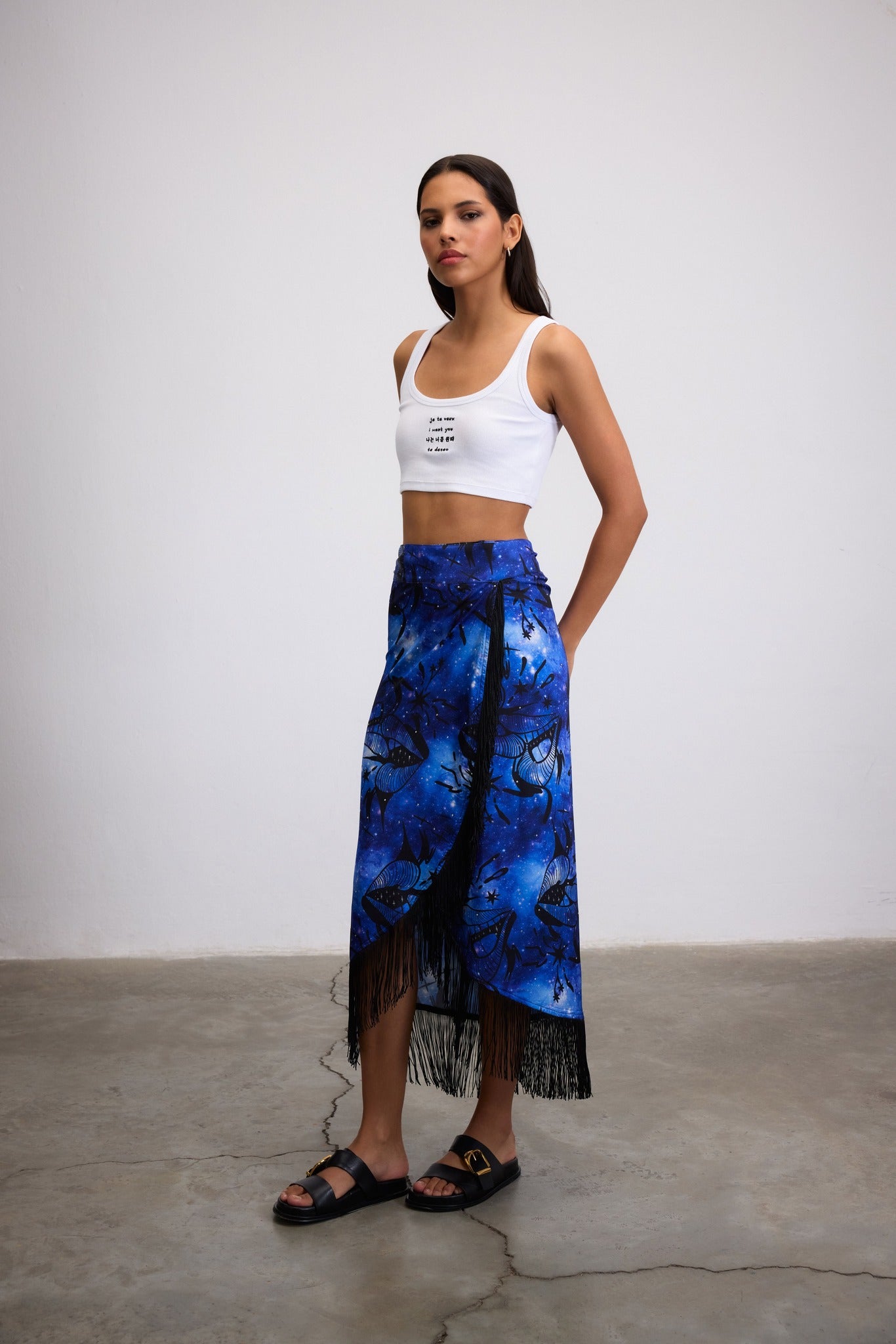 KISSPLODE GALAXY PRINTED WRAP PAREO