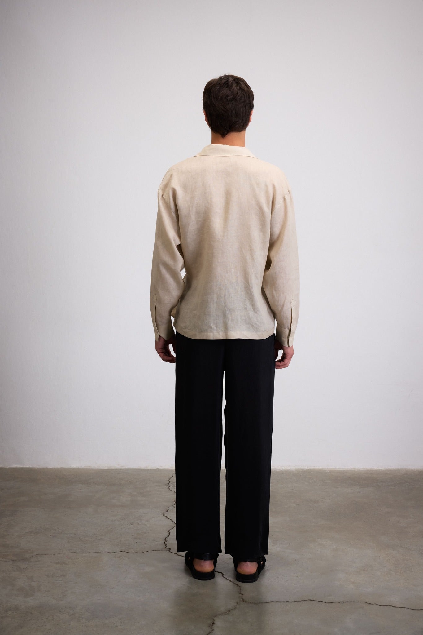 KAJI LINEN WRAP SHIRT- BEIJE