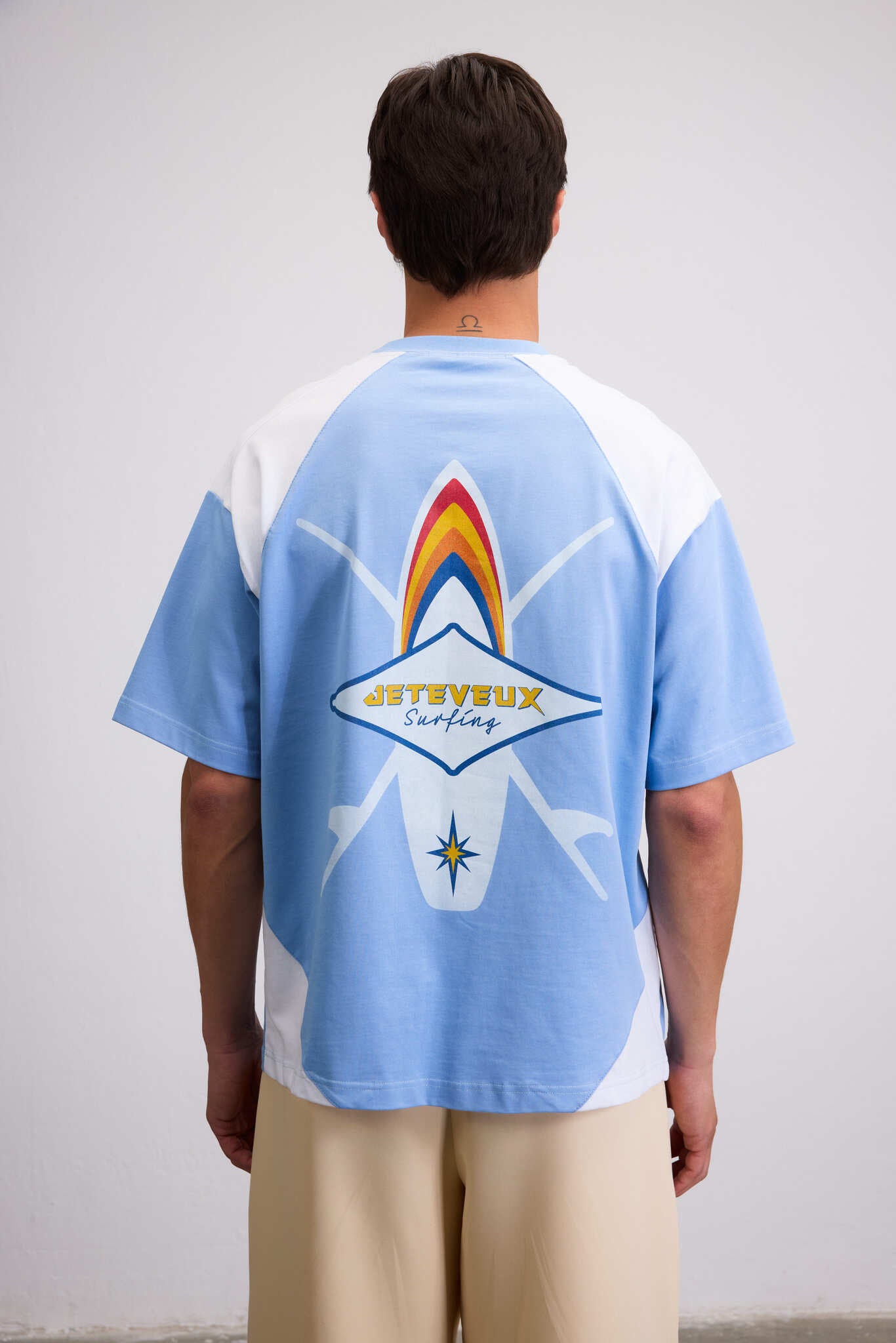 OFF SHORE DOLPHIN PRINTED BLUE T-SHIRT