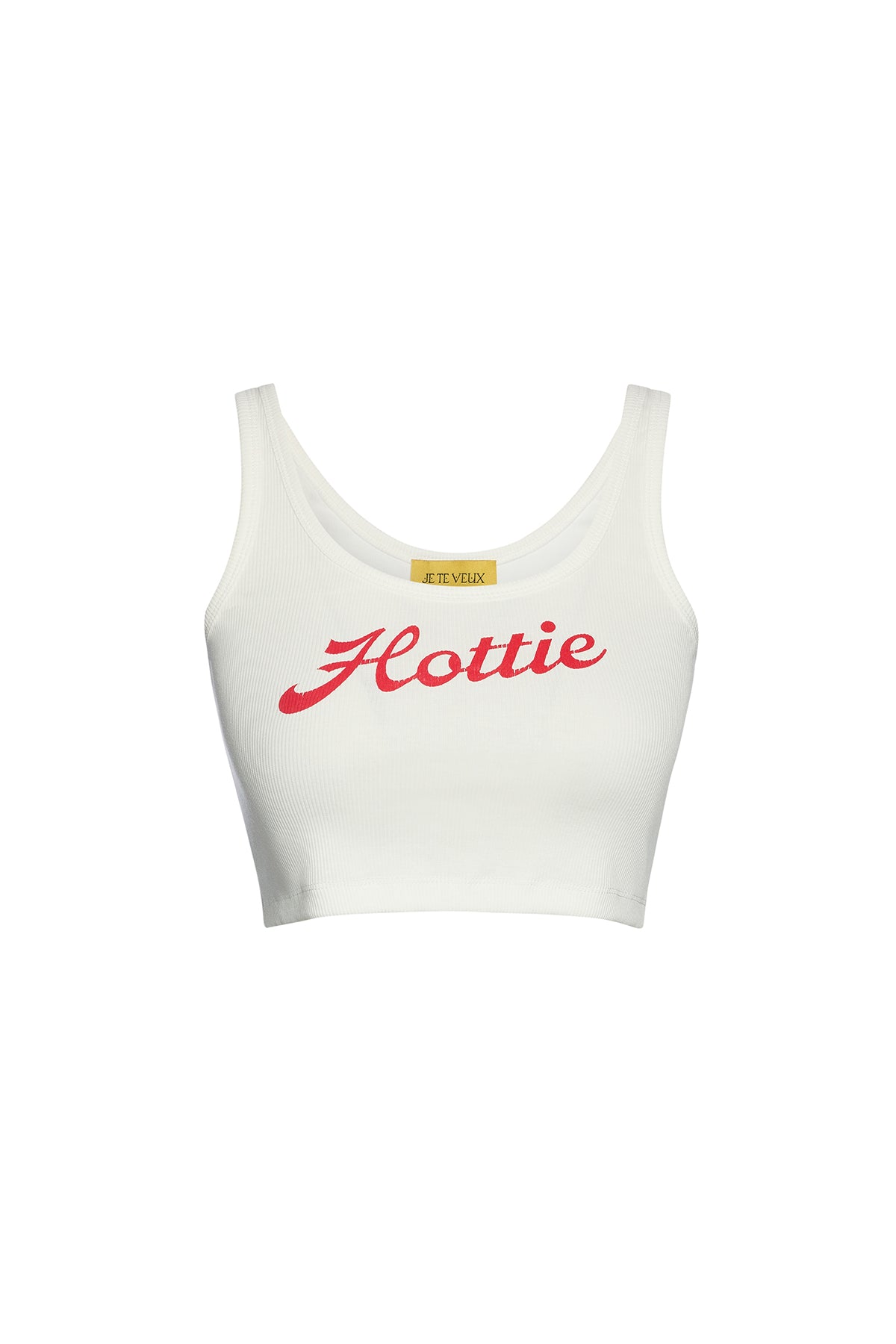 HOTTIE PRINT RIBBED CROP TOP