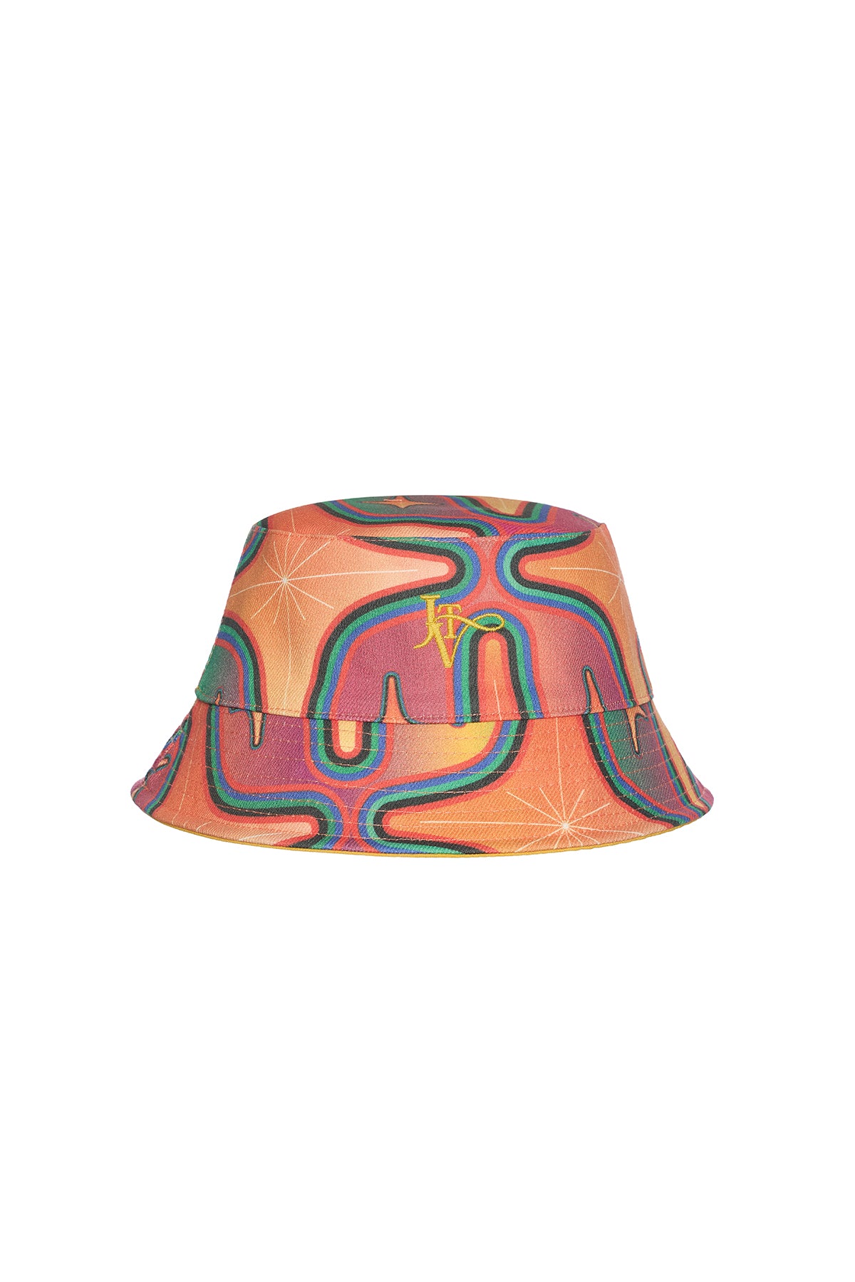 SIRIUS ORANGE PSYCHEDLIC STAR PRINTED BUCKET HAT
