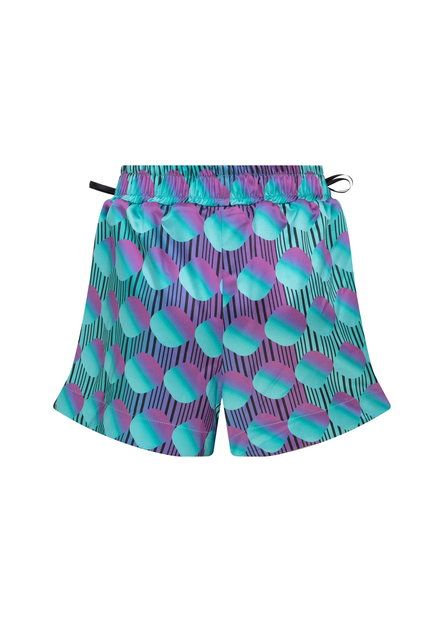 JETT POLKA DOT ELASTIC WASITED SHORTS WITH BOW DETAIL - PURPLE