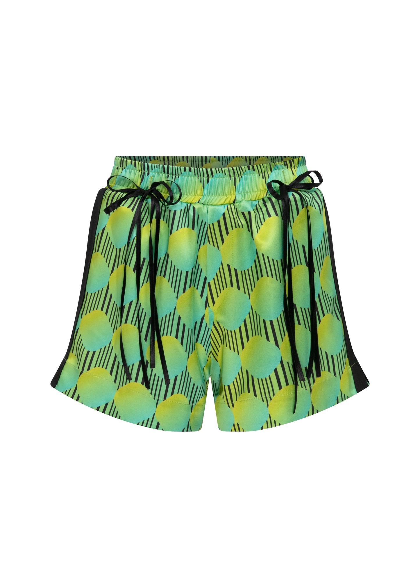 JETT POLKA DOT ELASTIC WASITED SHORTS WITH BOW DETAILS - GREEN