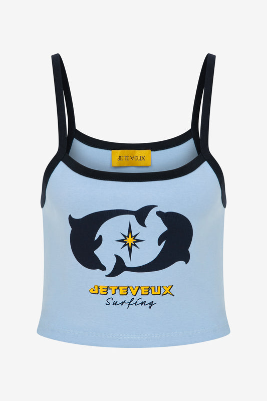 NAMI DOLPHIN GRAPHIC CROP TOP