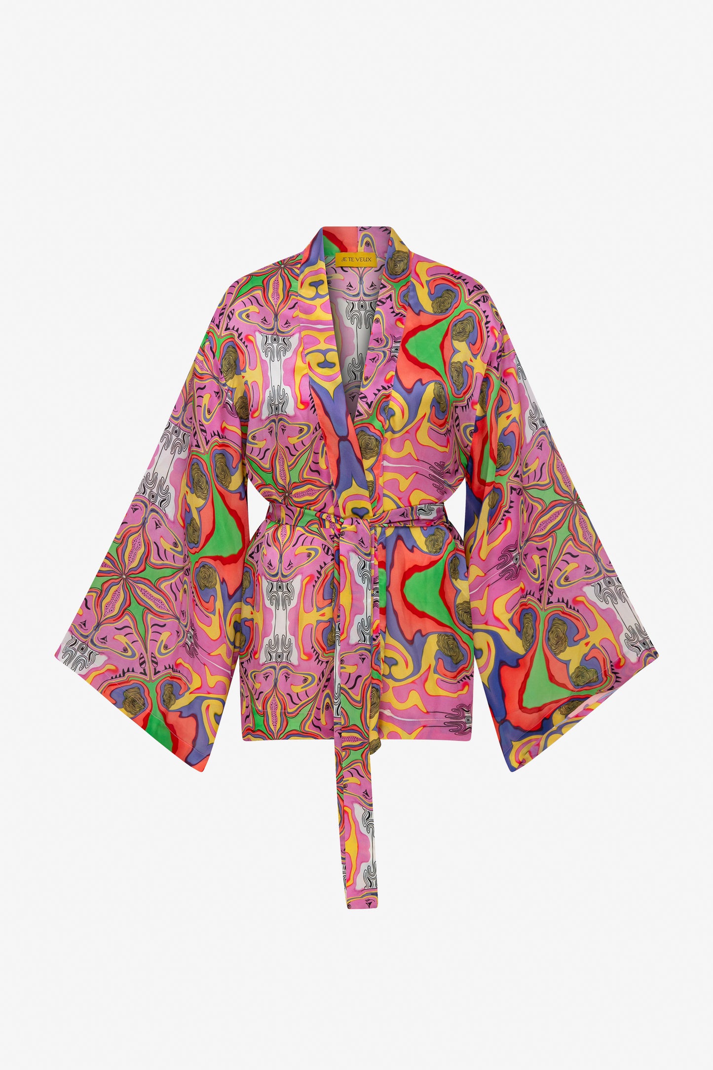 PSYCHEDELIC PRINTED BLUSHWAVE SHORT CAFTAN