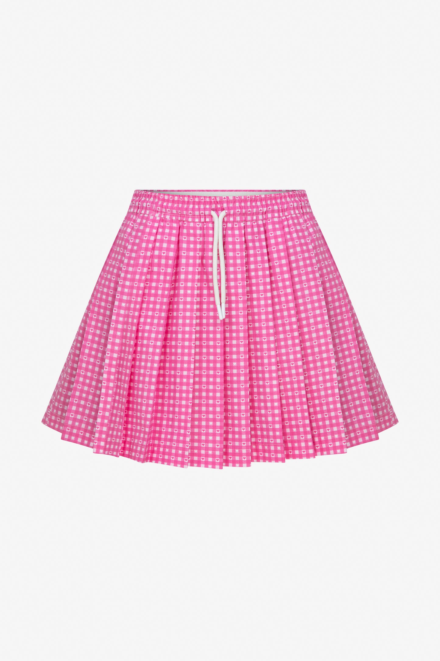 SWEETHEART GINGHAM PLEATED MINI SKIRT - PINK