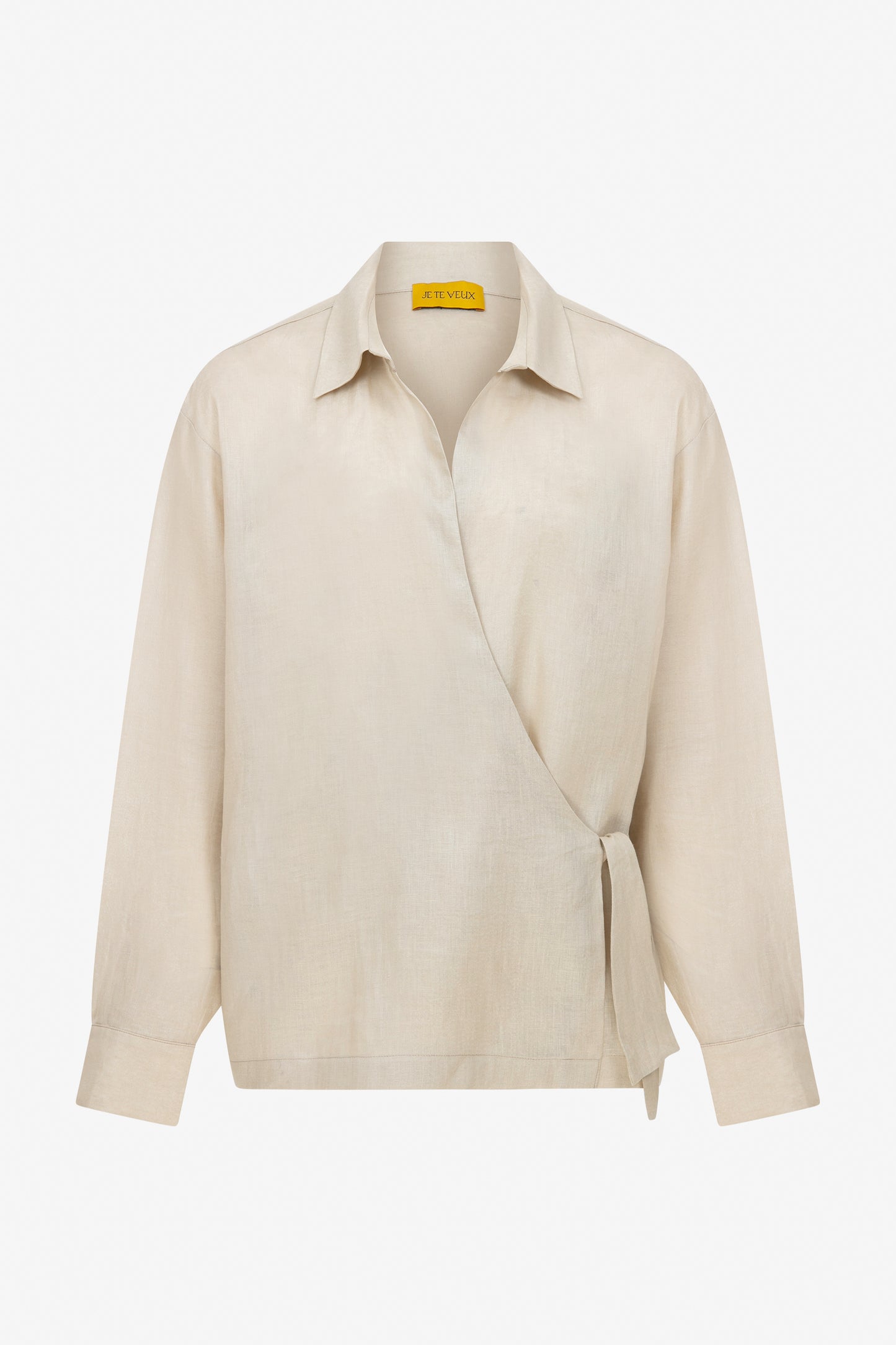 KAJI LINEN WRAP SHIRT- BEIJE