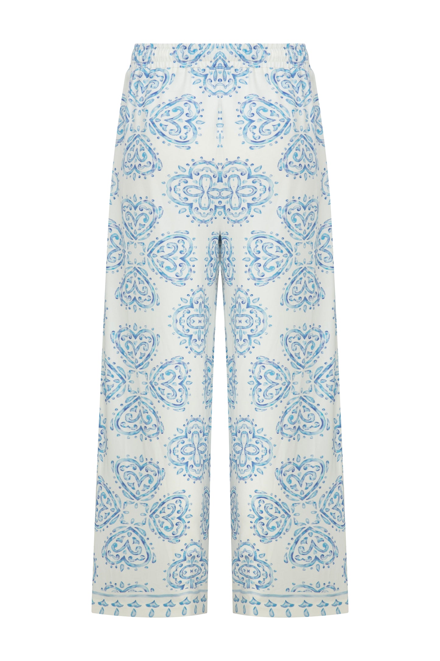 BLUE CERAMIC PRINTED DRAWSTRING PANTS