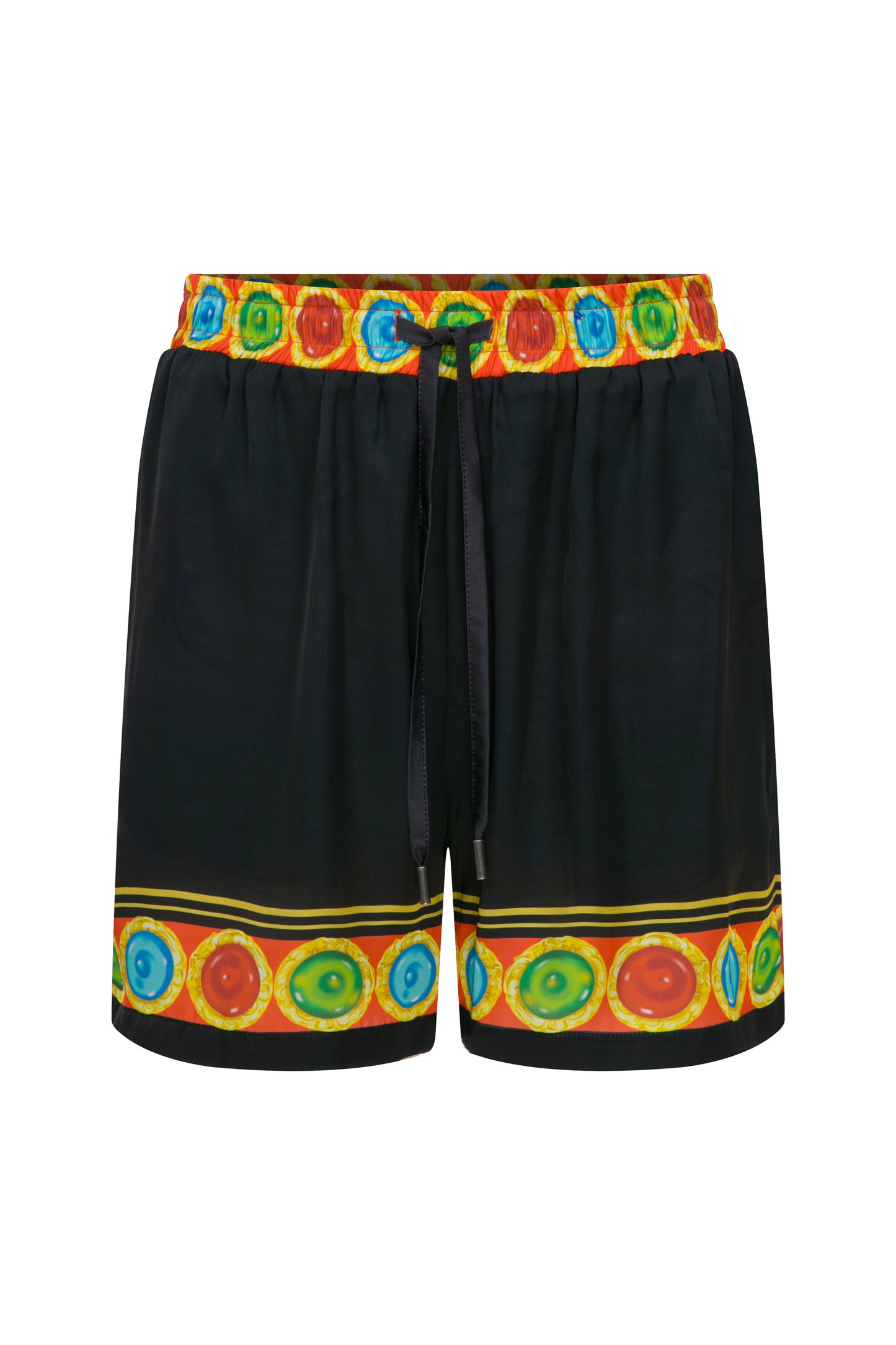 BAEKHO CIRCULAR MOTIF PATTERN PRINTED SHORTS