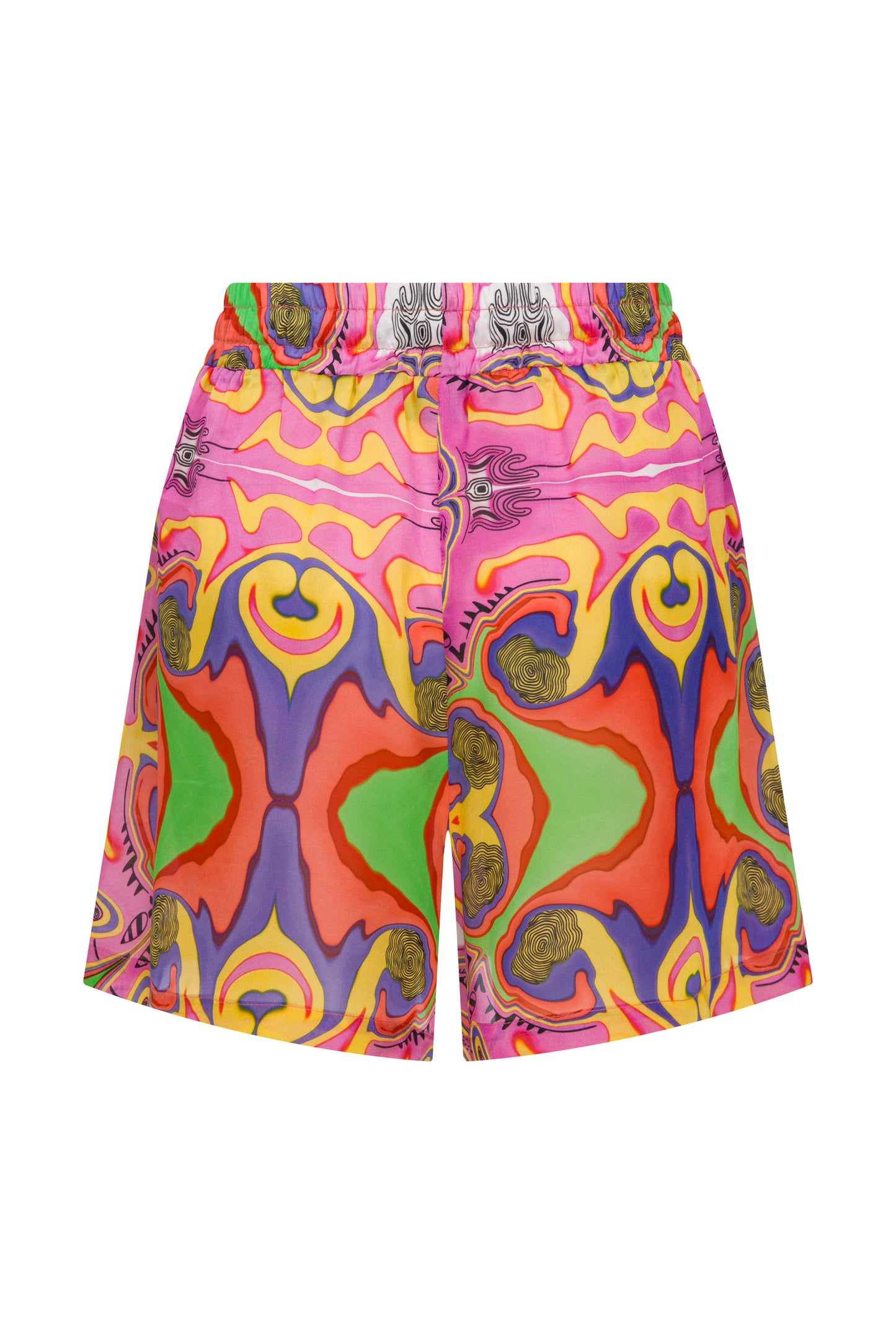PSYCHEDELIC PRINTED  BLUSHWAVE DRAWSTRING SHORTS