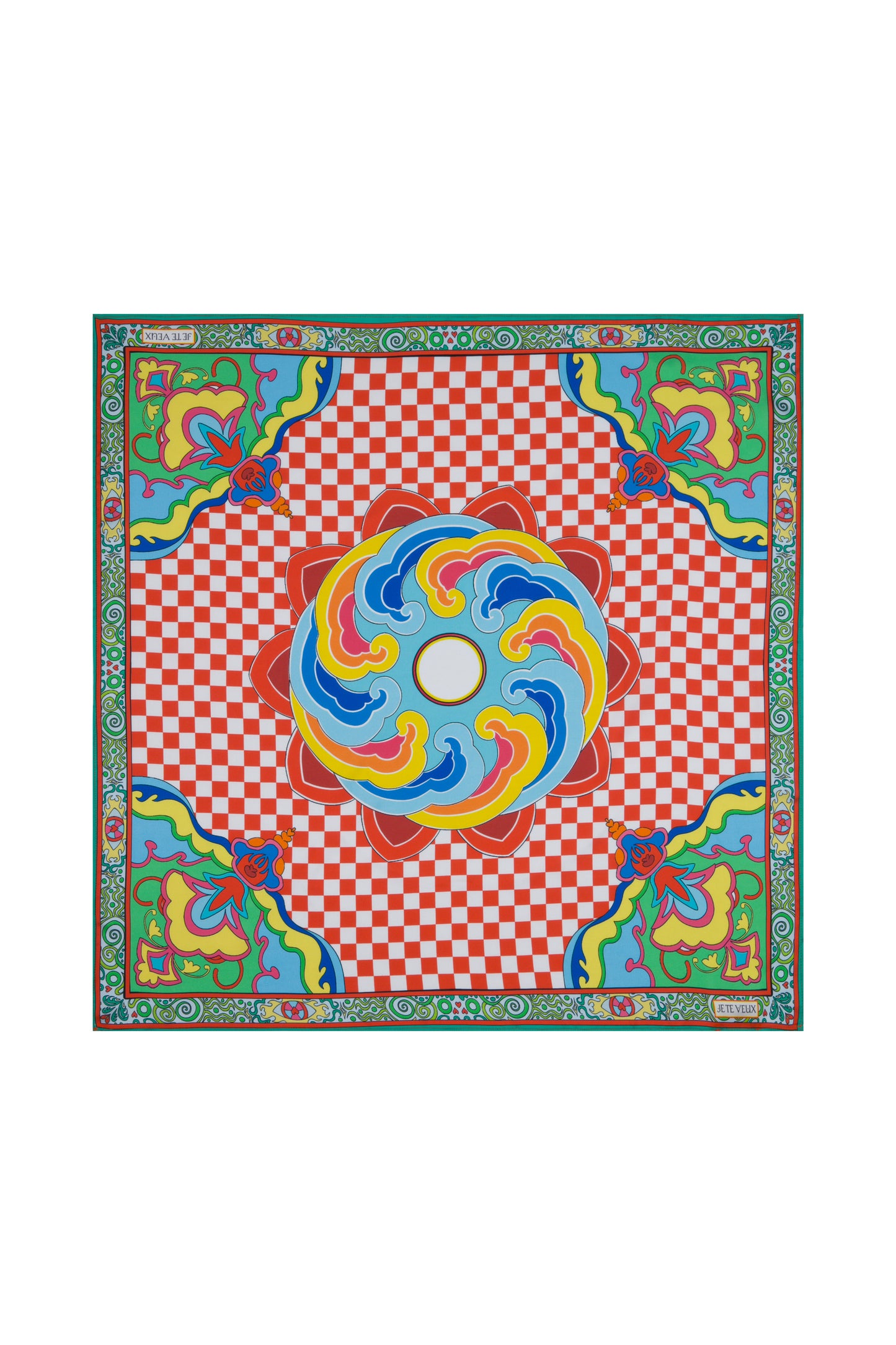 GUKBO KOREAN TEMPLE ART PRINTED SCARF